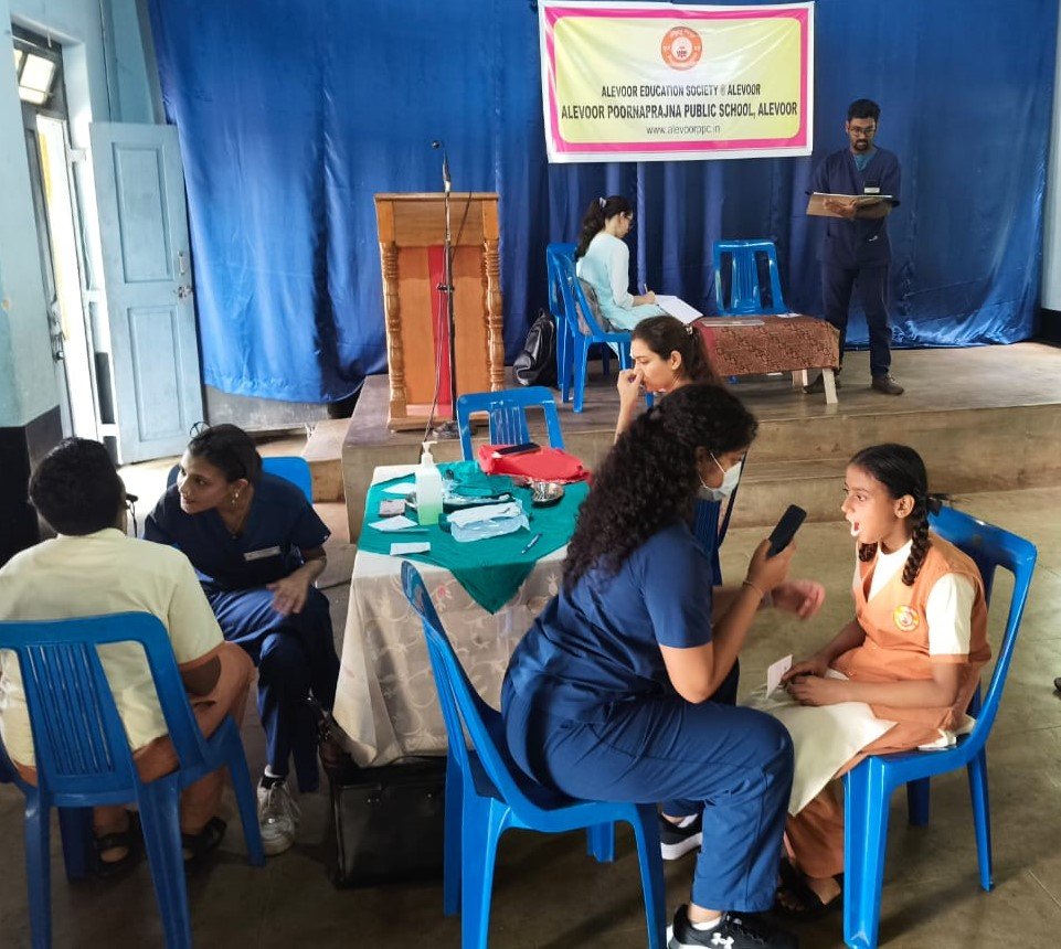 Dental Awareness Program and Check-Up at Alevoor Poornaprajna Public School