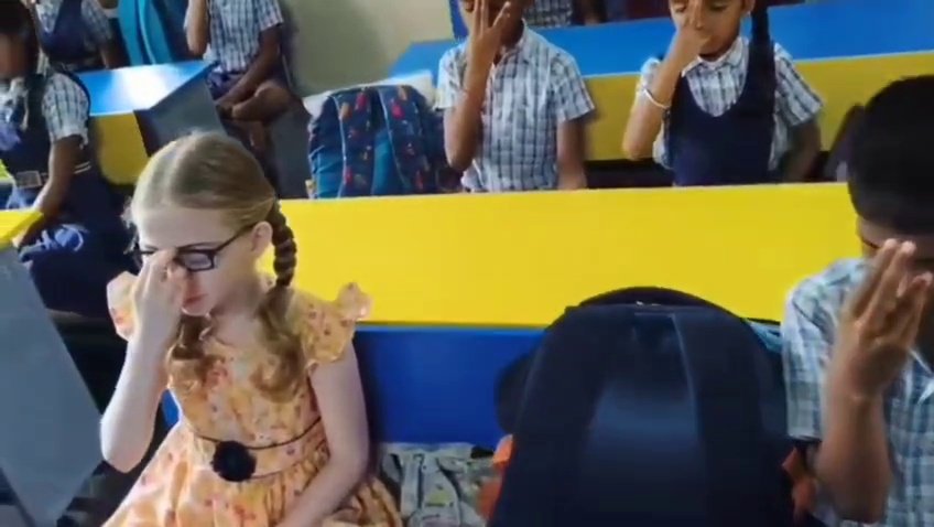 Pranayama Session at Alevoor Poornaprajna Public School