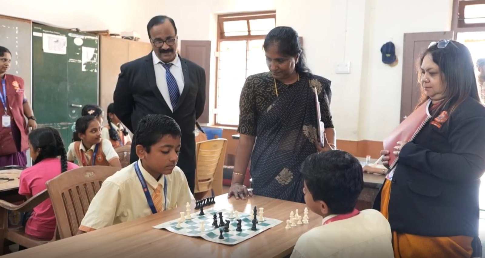 Indoor chess activity