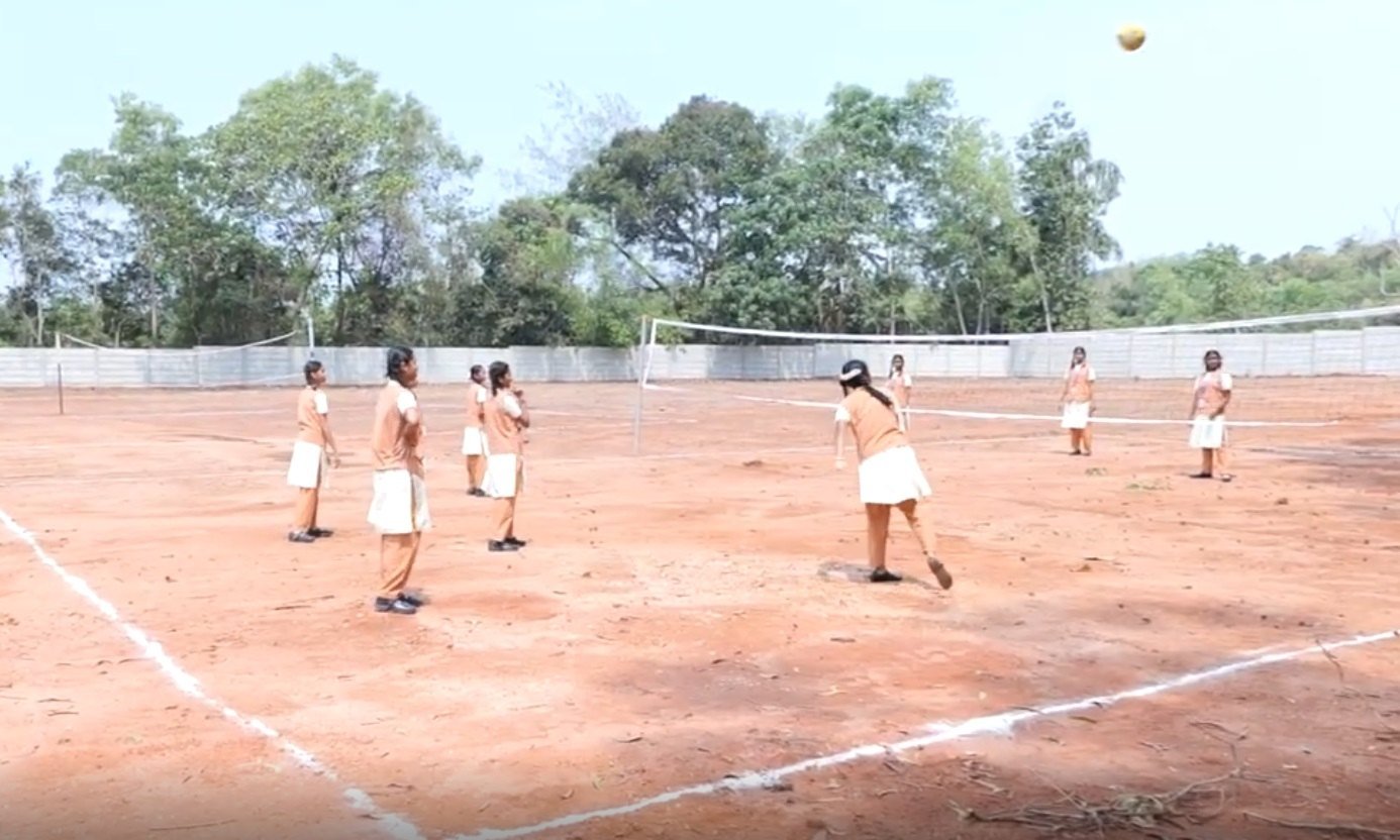 Girls volleyball court
