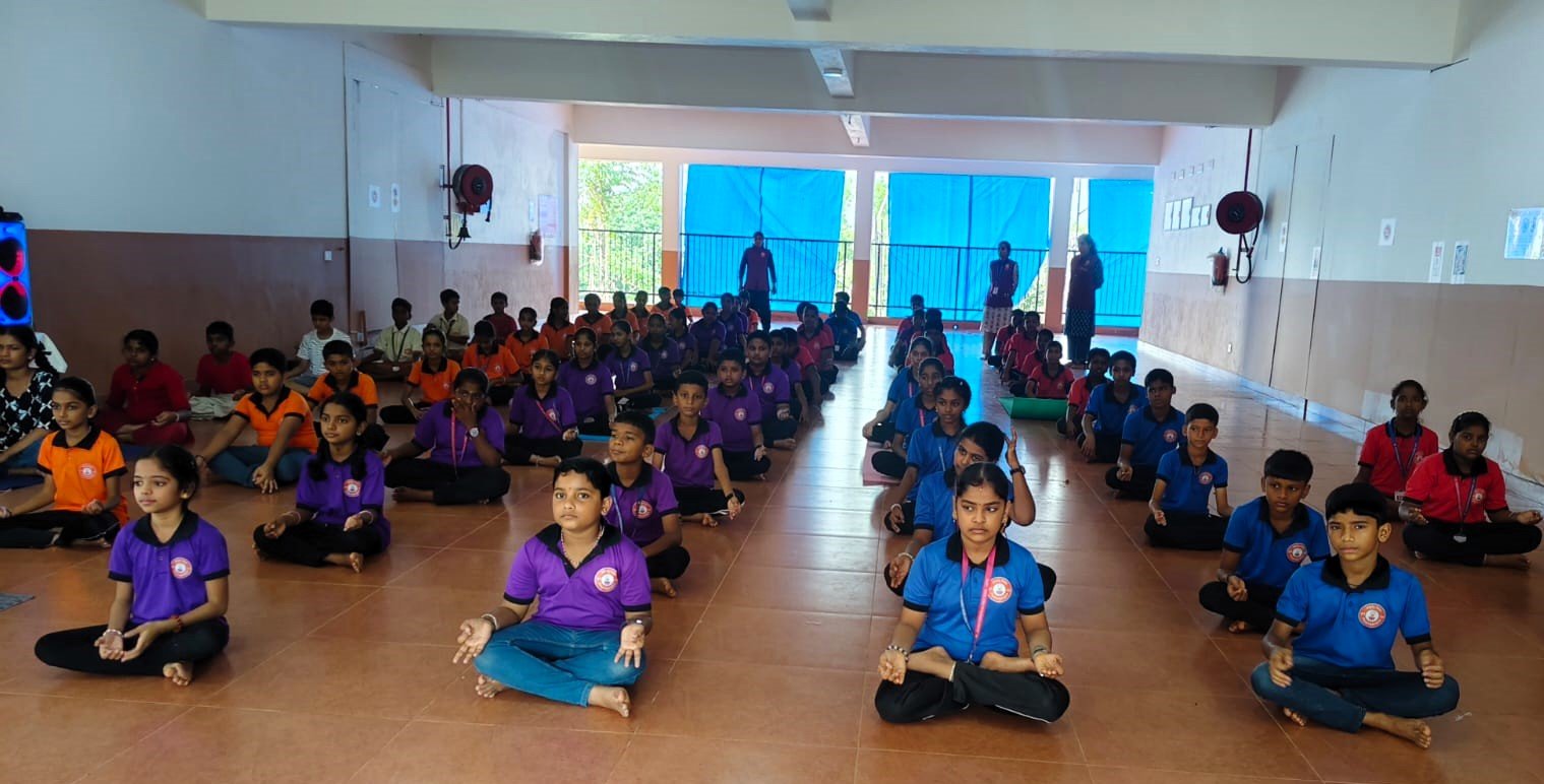 Students during yoga session