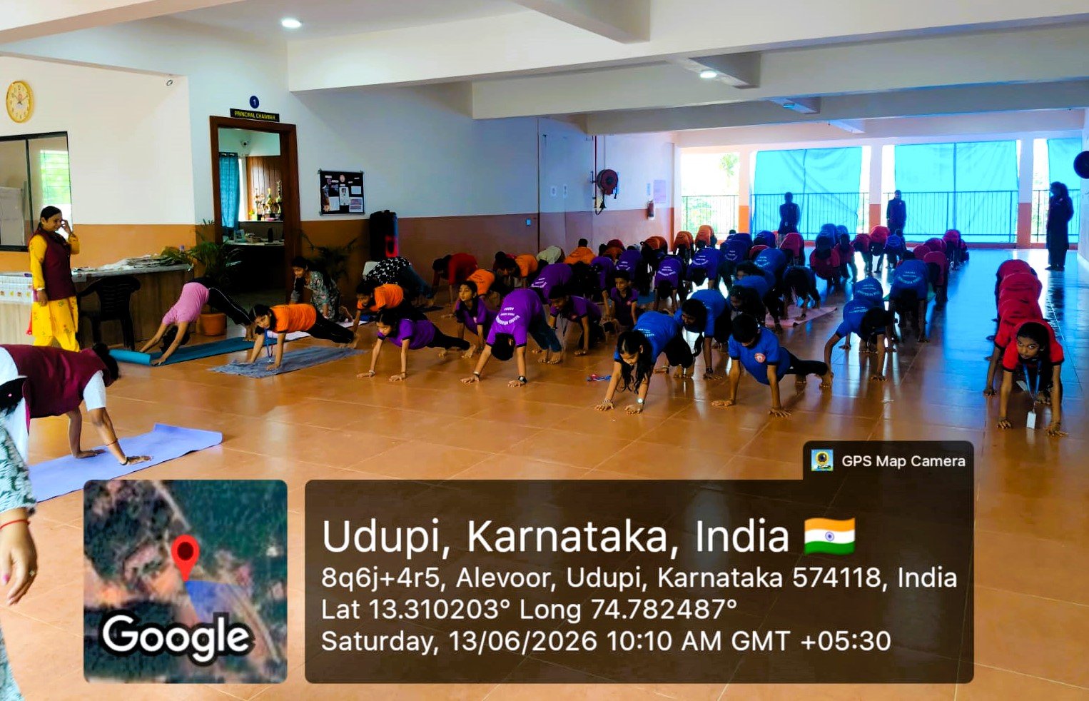 Group yoga practice